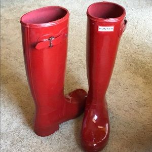 Authentic Tall Glossy Hunter Red Boots